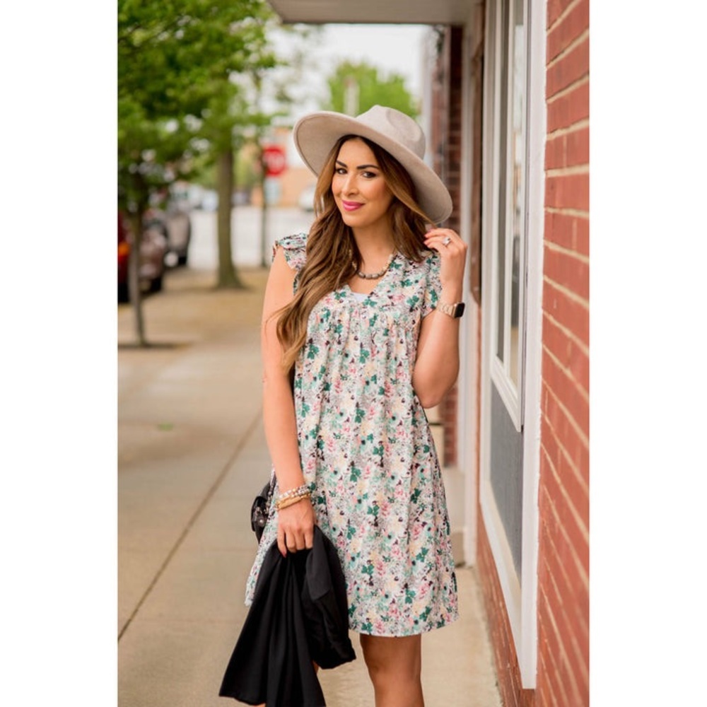 Betsey’s Boutique floral flutter sleeve dress